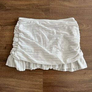 White Ruffle Mini Skirt